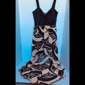 A’GACI Black & Brown Sleeveless Long Dress, Large